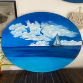 Boat in the blue ocean